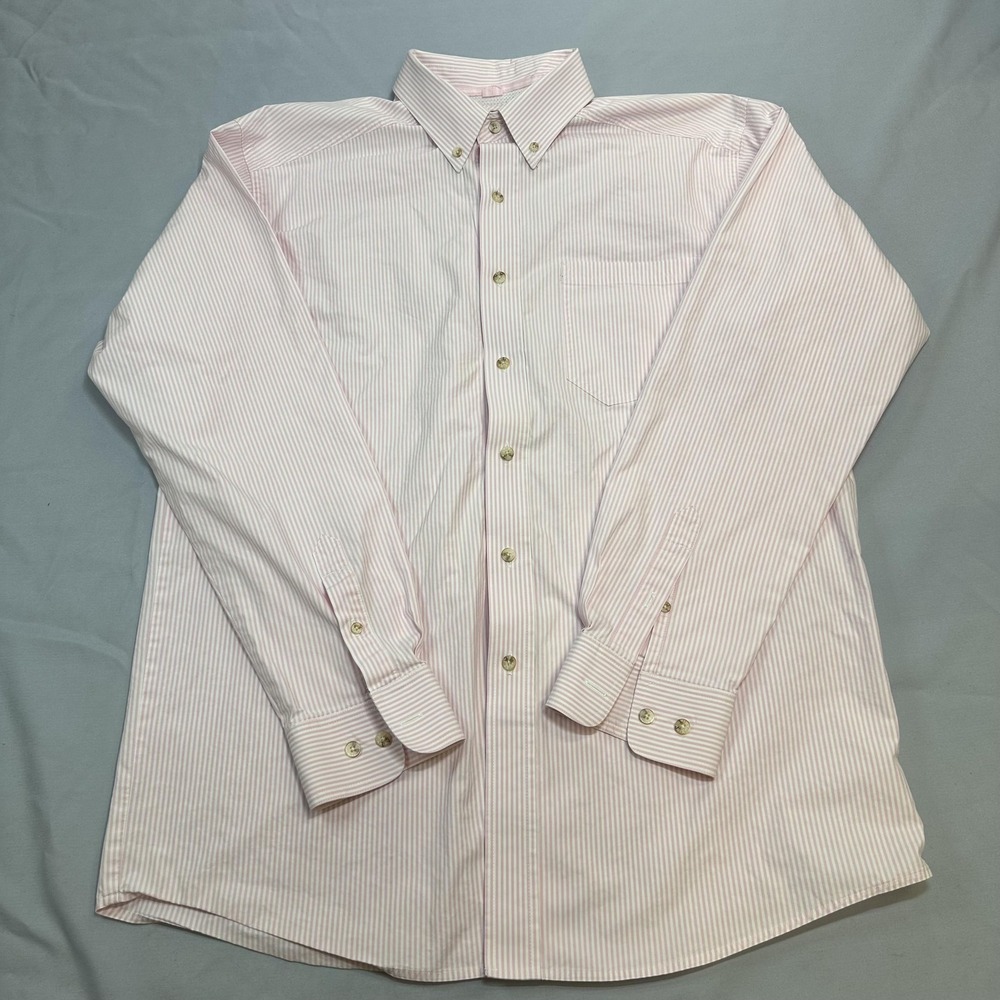 Ariat Pro Series Shirt Mens Large Pink Stripe Western Performance Lined Vented 2